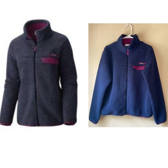 Columbia Jackets & Blazers - Columbia Mountain Side Heavyweight Fleece Jacket Cozy Teddy Navy Blue Large